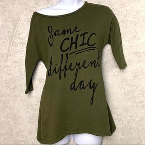 “Same Chic Different Day” Three Quarter Sleeve Tee